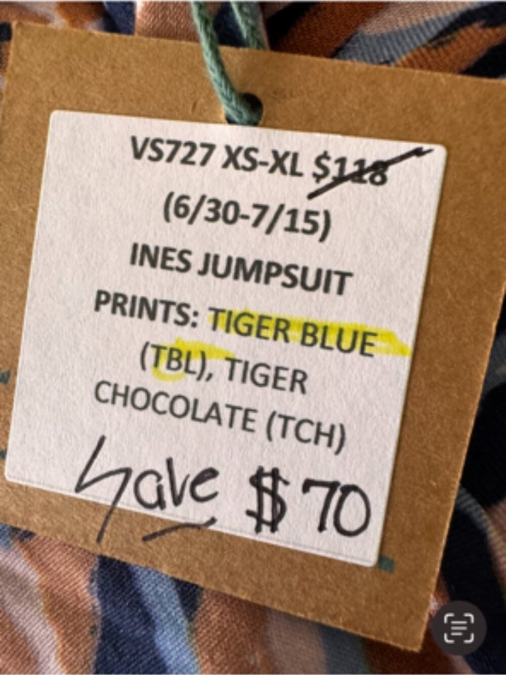 River + Sky Ines Jumpsuit In Tiger Blue - Picture 10 of 12